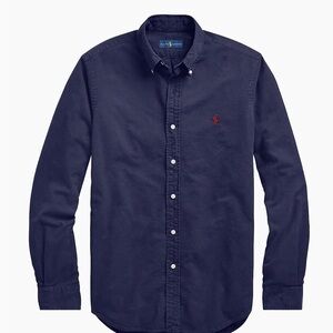 Navy Blue Men's button up collar Shirt